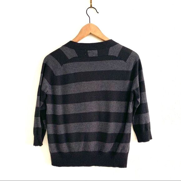 Joie Crop Cardigan ButtonDown Stripe Wool Cashmere - Picture 5 of 8